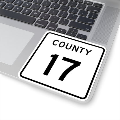 County 17 square (Minnesota) (Road Sign) STICKER Vinyl Kiss-Cut Decal