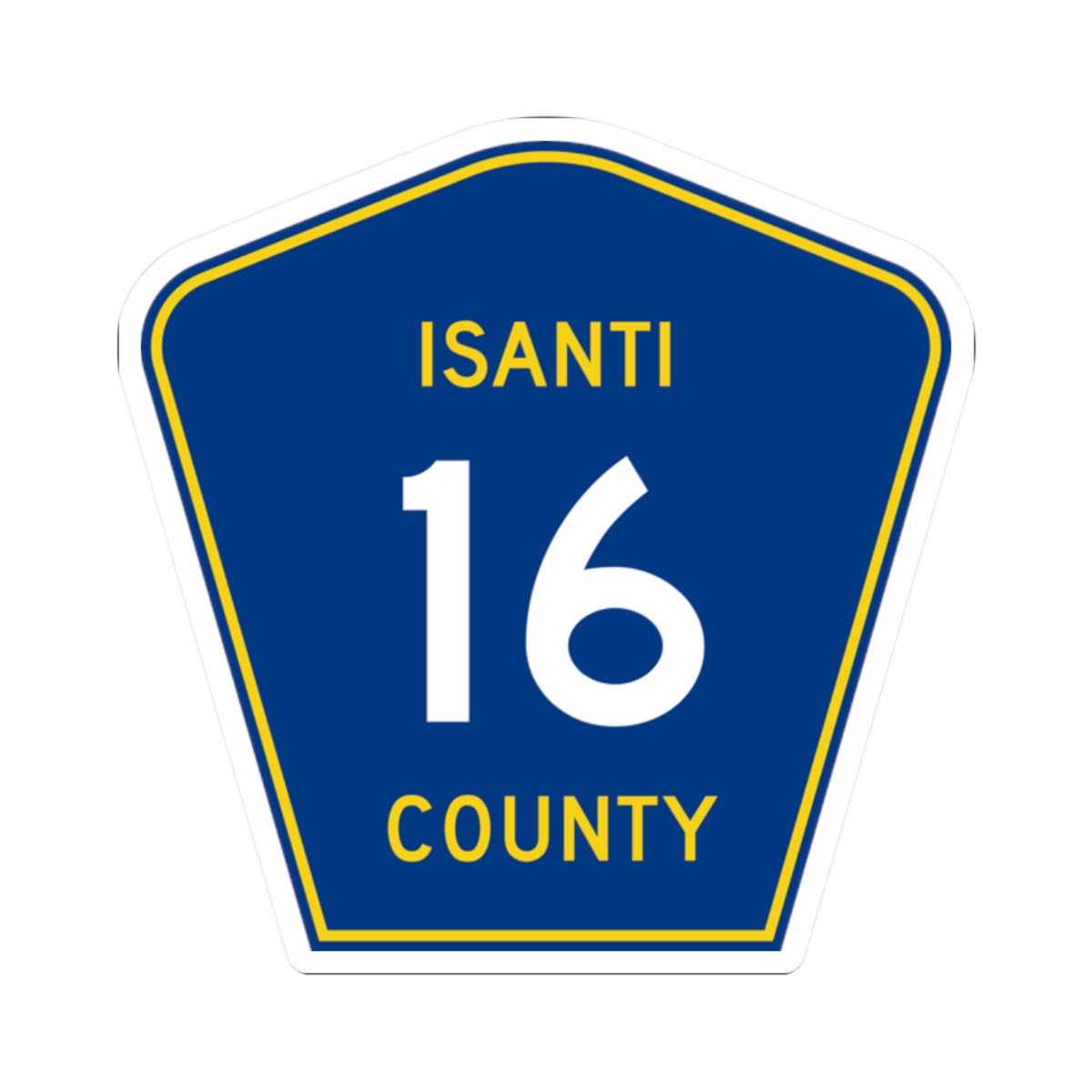 Isanti County 16 MN (Minnesota) (Road Sign) STICKER Vinyl Kiss-Cut Decal