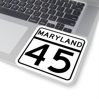 MD Route 45 (Maryland) (Road Sign) STICKER Vinyl Kiss-Cut Decal