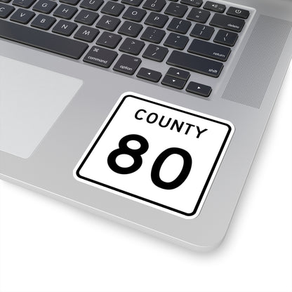 County 80 square (Minnesota) (Road Sign) STICKER Vinyl Kiss-Cut Decal