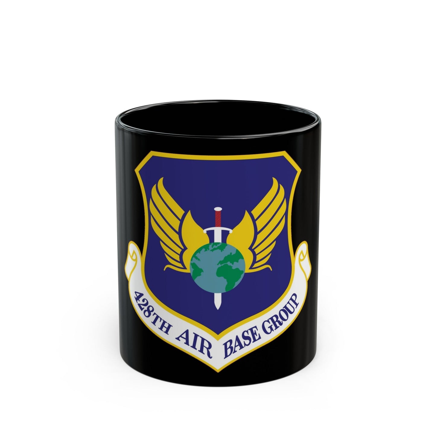 428th Air Base Group (U.S. Air Force) Black Coffee Mug-11oz-The Sticker Space