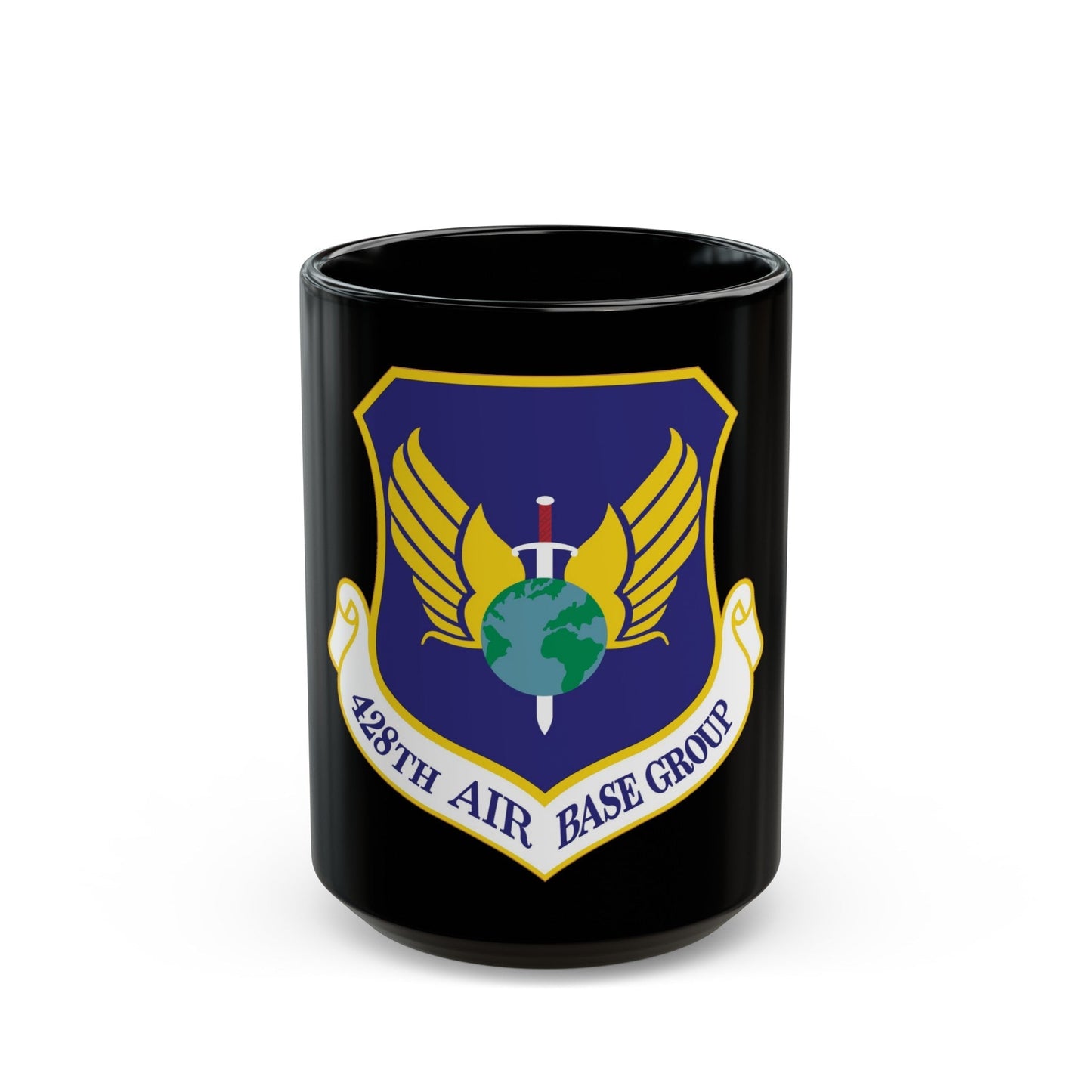 428th Air Base Group (U.S. Air Force) Black Coffee Mug-15oz-The Sticker Space