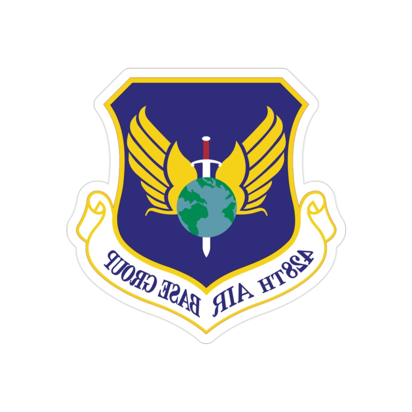 428th Air Base Group (U.S. Air Force) REVERSE PRINT Transparent STICKER-2" × 2"-The Sticker Space