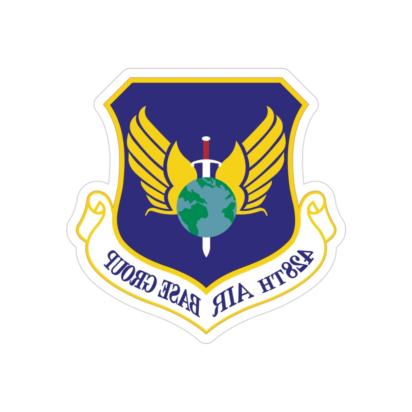 428th Air Base Group (U.S. Air Force) REVERSE PRINT Transparent STICKER-3" × 3"-The Sticker Space