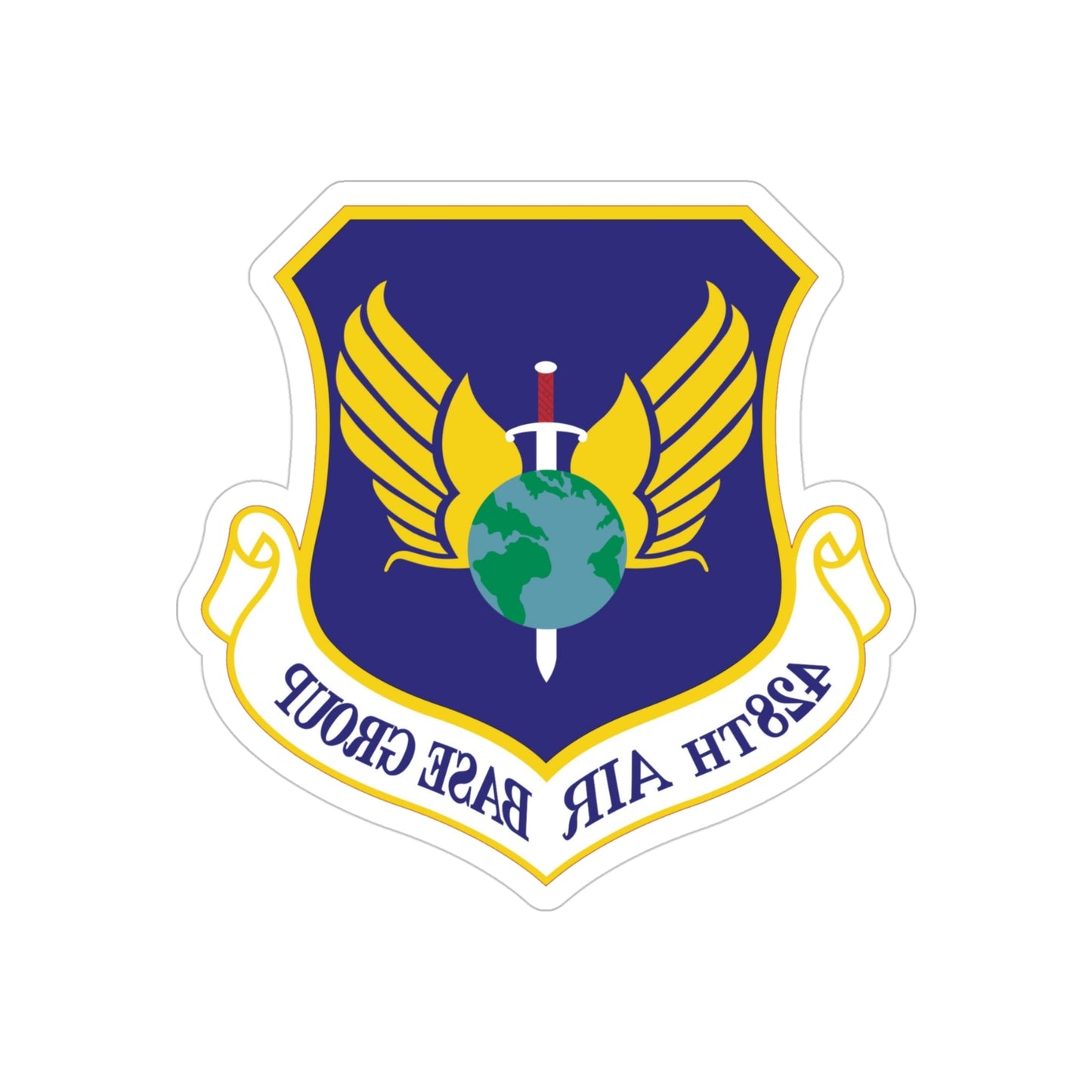 428th Air Base Group (U.S. Air Force) REVERSE PRINT Transparent STICKER-4" × 4"-The Sticker Space