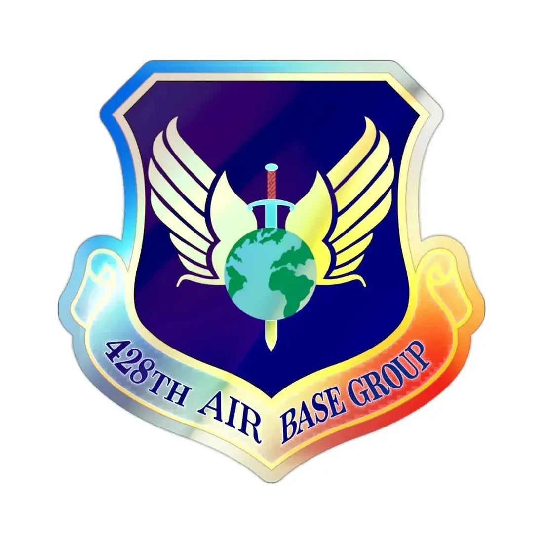 428th Air Base Group (U.S. Air Force) Holographic STICKER Die-Cut Vinyl Decal 2 Inch Holographic - The Sticker Space