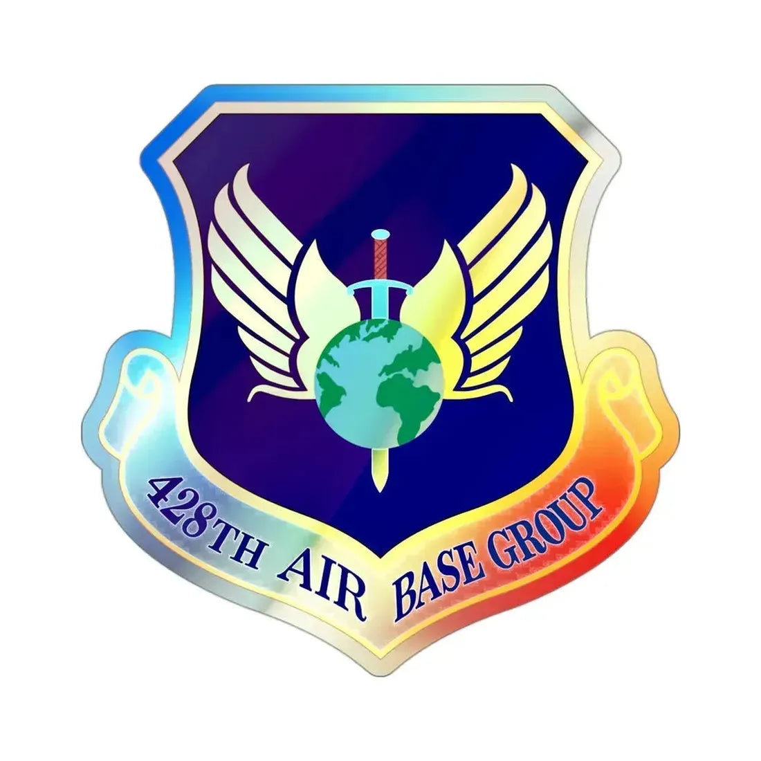 428th Air Base Group (U.S. Air Force) Holographic STICKER Die-Cut Vinyl Decal 3 Inch Holographic - The Sticker Space