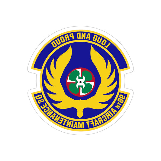 96th Aircraft Maintenance Squadron (U.S. Air Force) REVERSE PRINT Transparent STICKER
