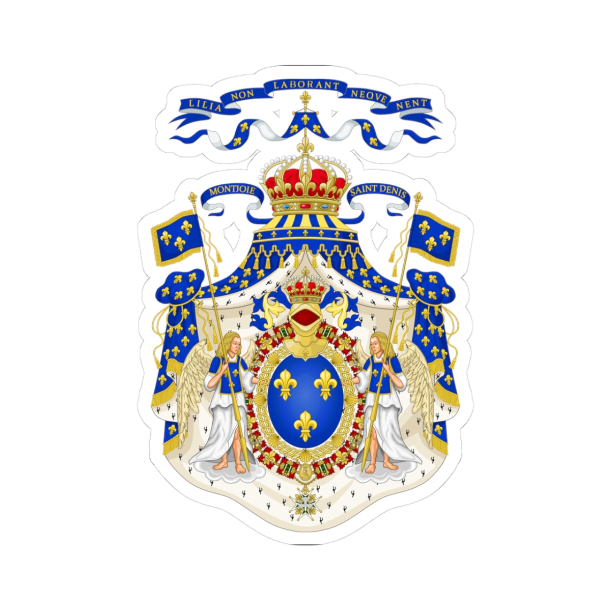 Grand Royal Coat of Arms of France - STICKER Vinyl Kiss-Cut Decal