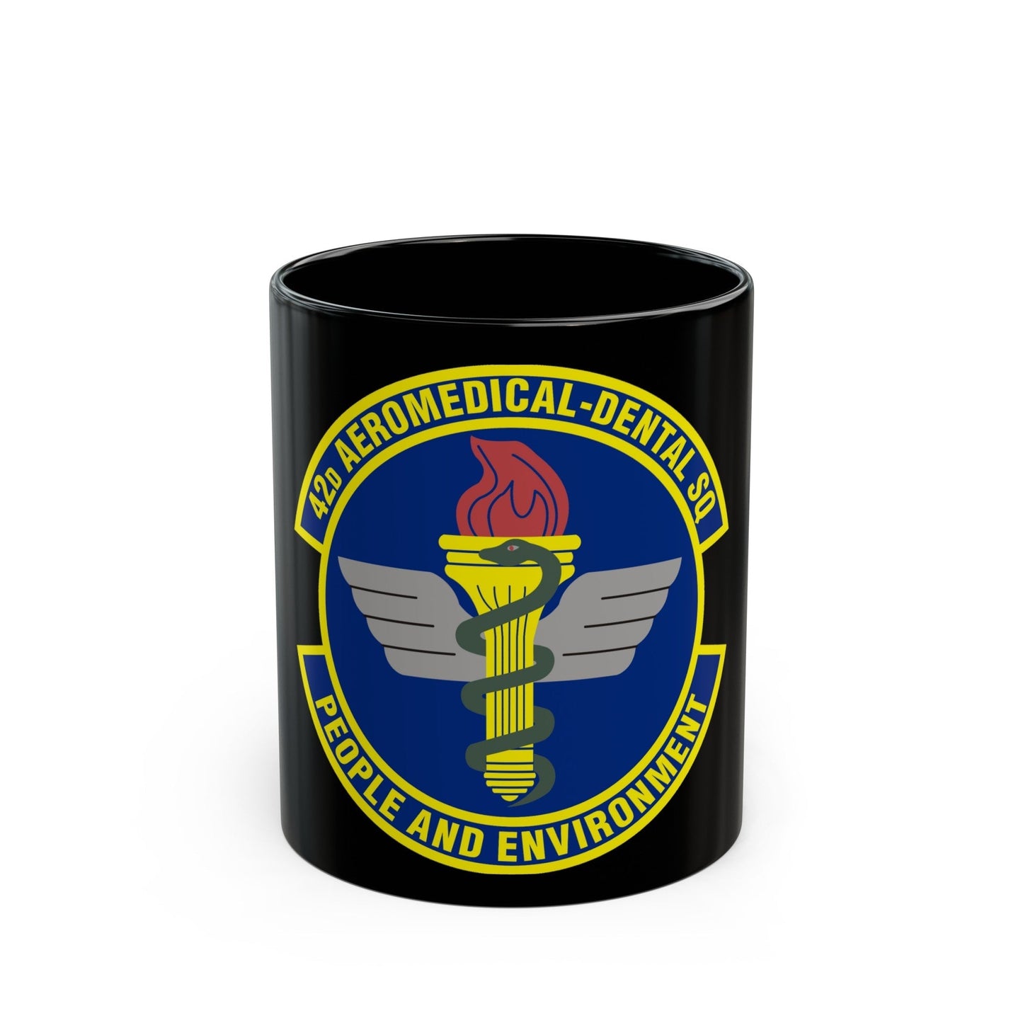 42d Aeromedical Dental Squadron (U.S. Air Force) Black Coffee Mug-11oz-The Sticker Space