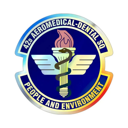 42d Aeromedical Dental Squadron (U.S. Air Force) Holographic STICKER Die-Cut Vinyl Decal 2 Inch Holographic - The Sticker Space