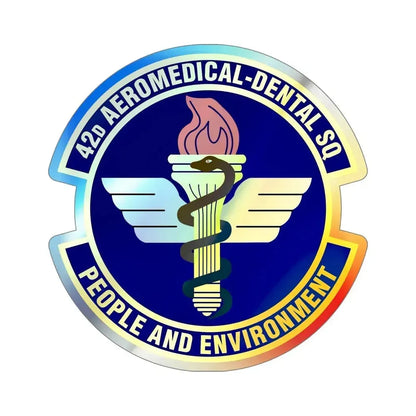 42d Aeromedical Dental Squadron (U.S. Air Force) Holographic STICKER Die-Cut Vinyl Decal 6 Inch Holographic - The Sticker Space