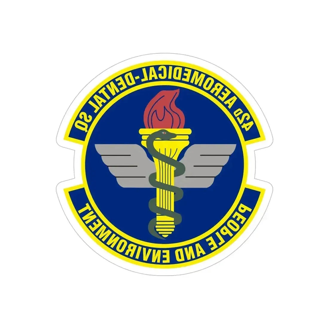 42d Aeromedical Dental Squadron (U.S. Air Force) REVERSE PRINT Transparent Die-Cut STICKER - The Sticker Space