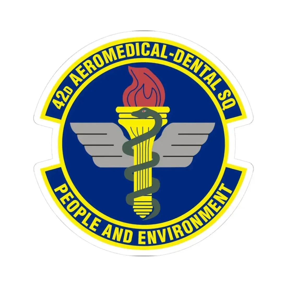 42d Aeromedical Dental Squadron (U.S. Air Force) STICKER Vinyl Kiss-Cut Decal 3 Inch White - The Sticker Space