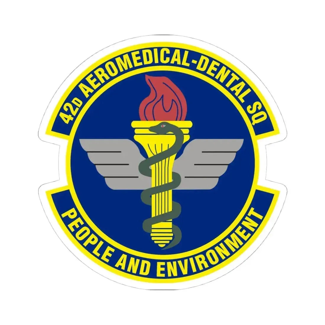 42d Aeromedical Dental Squadron (U.S. Air Force) STICKER Vinyl Kiss-Cut Decal 4 Inch White - The Sticker Space