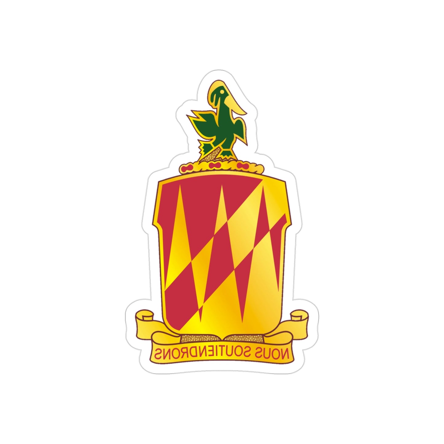 42nd Field Artillery Brigade v2 (U.S. Army) REVERSE PRINT Transparent STICKER-3" × 3"-The Sticker Space