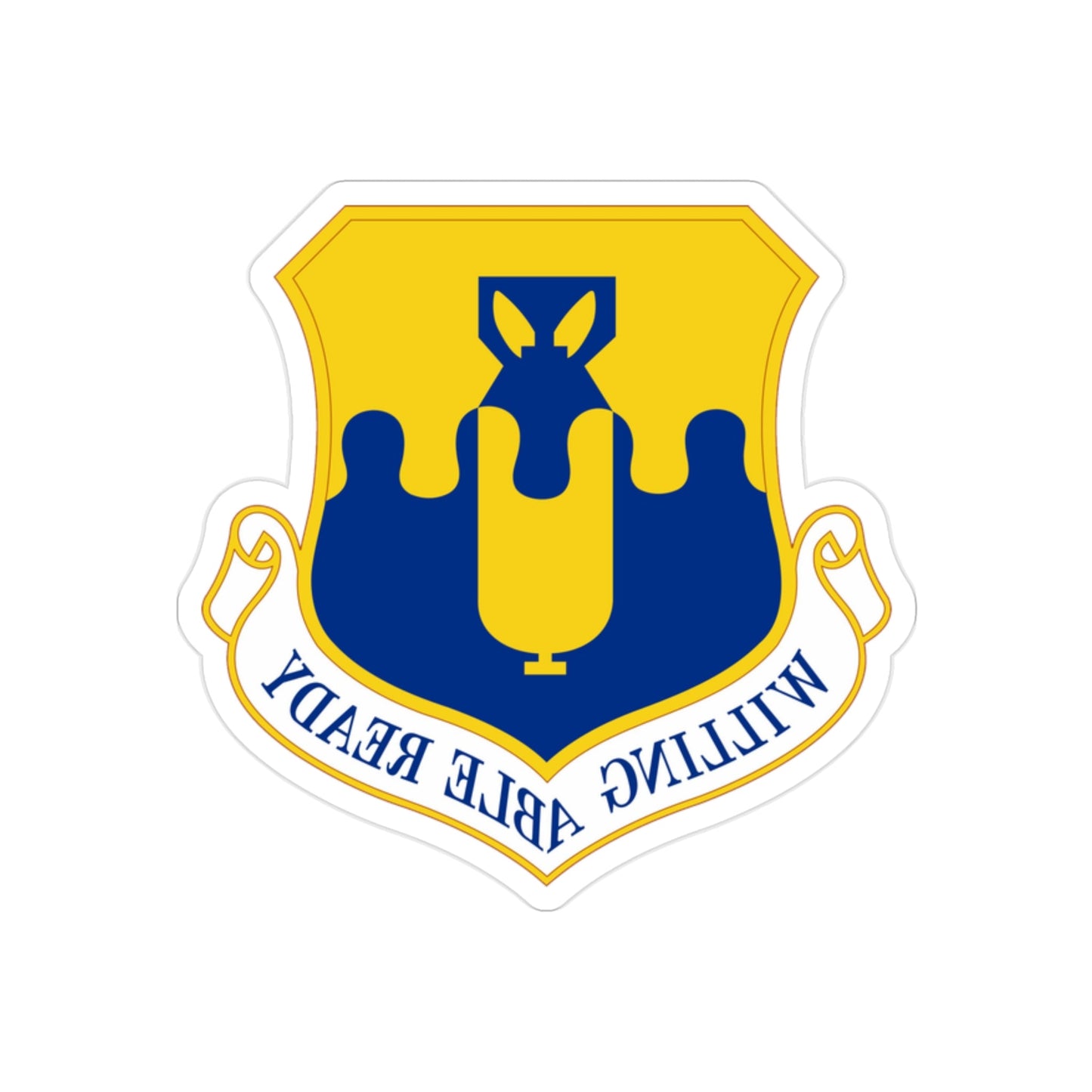 43 Air Mobility Operations Group AMC (U.S. Air Force) REVERSE PRINT Transparent STICKER-2" × 2"-The Sticker Space