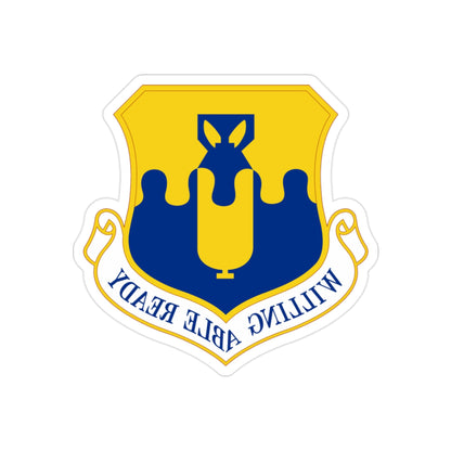 43 Air Mobility Operations Group AMC (U.S. Air Force) REVERSE PRINT Transparent STICKER-2" × 2"-The Sticker Space