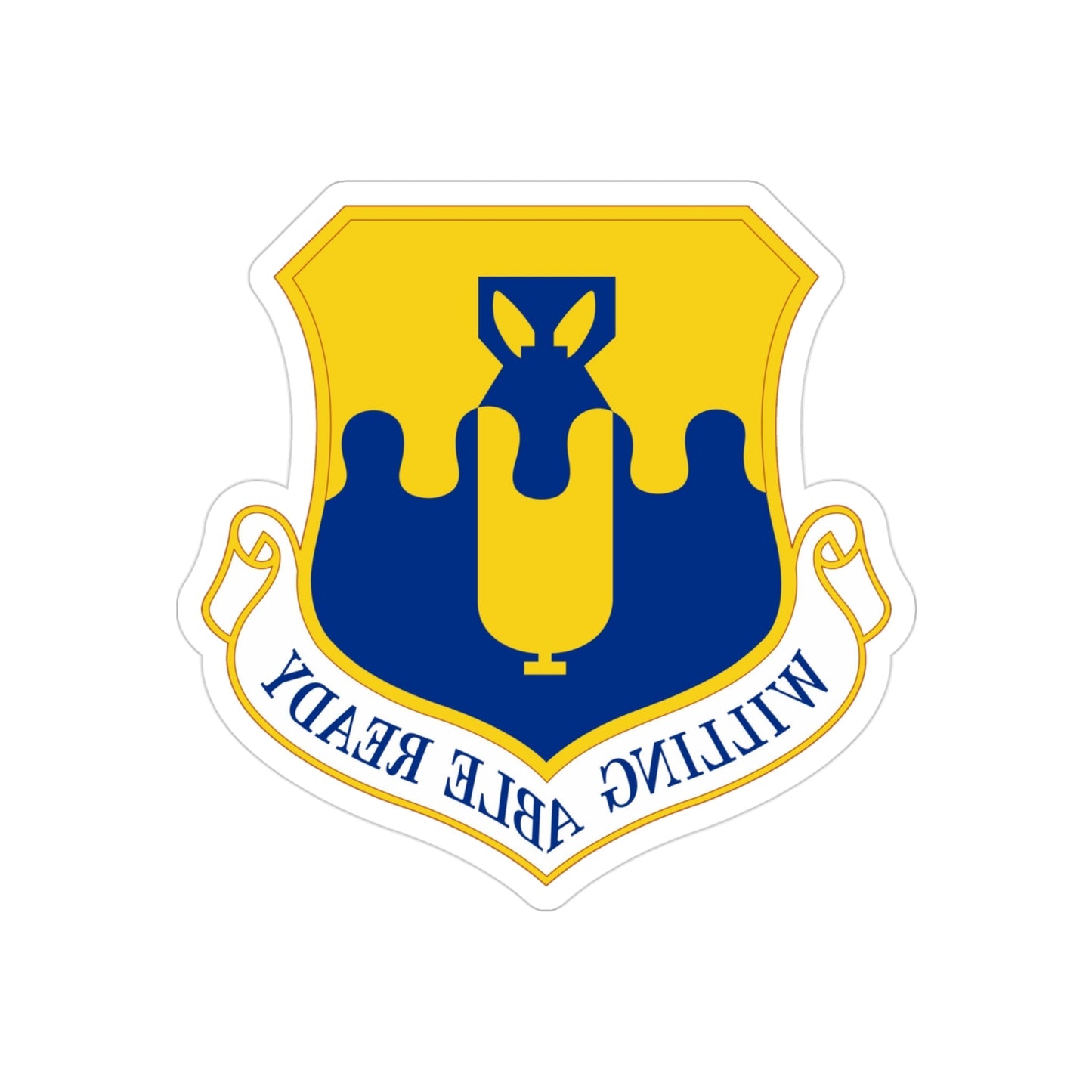 43 Air Mobility Operations Group AMC (U.S. Air Force) REVERSE PRINT Transparent STICKER-3" × 3"-The Sticker Space