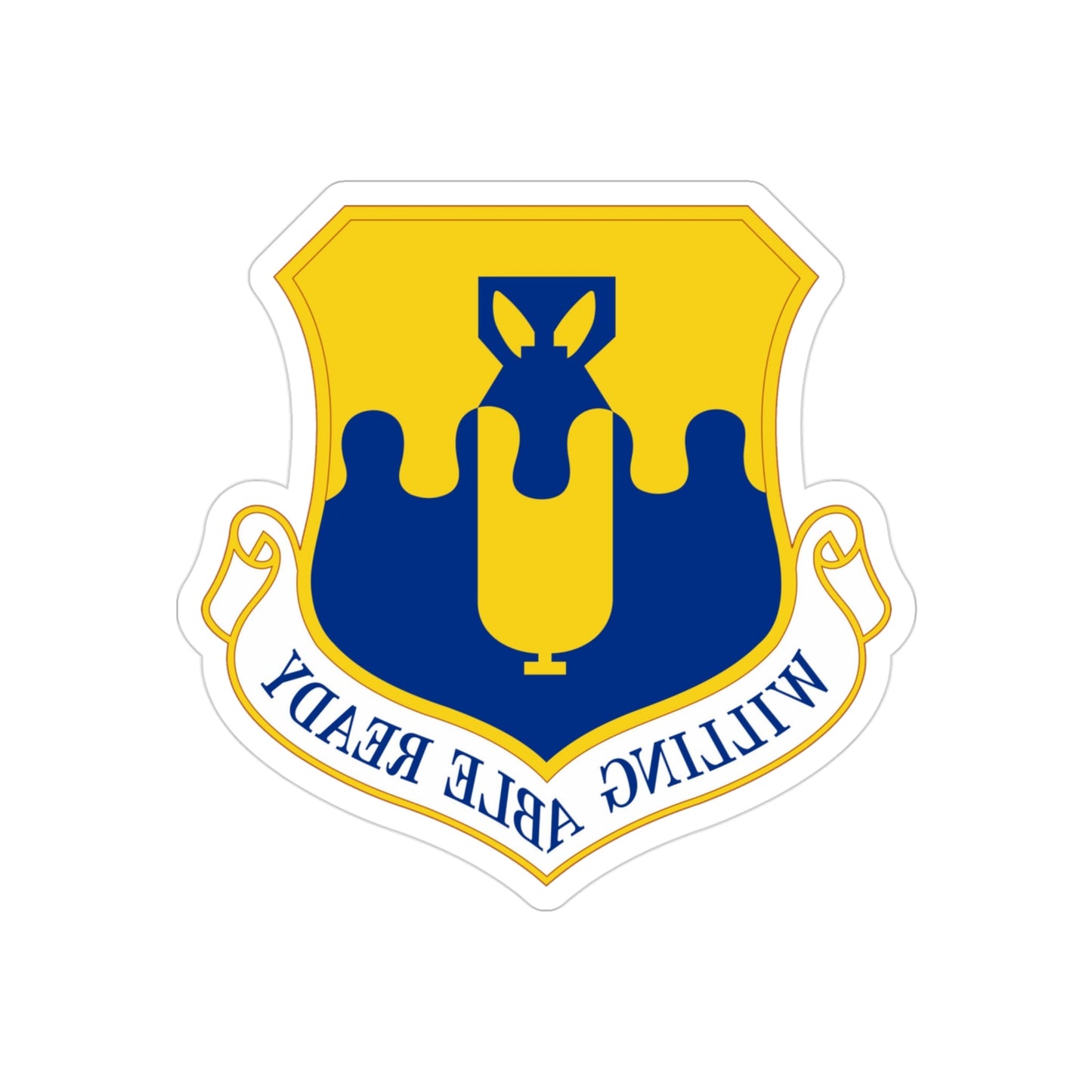 43 Air Mobility Operations Group AMC (U.S. Air Force) REVERSE PRINT Transparent STICKER-3" × 3"-The Sticker Space