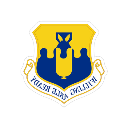 43 Air Mobility Operations Group AMC (U.S. Air Force) REVERSE PRINT Transparent STICKER-3" × 3"-The Sticker Space