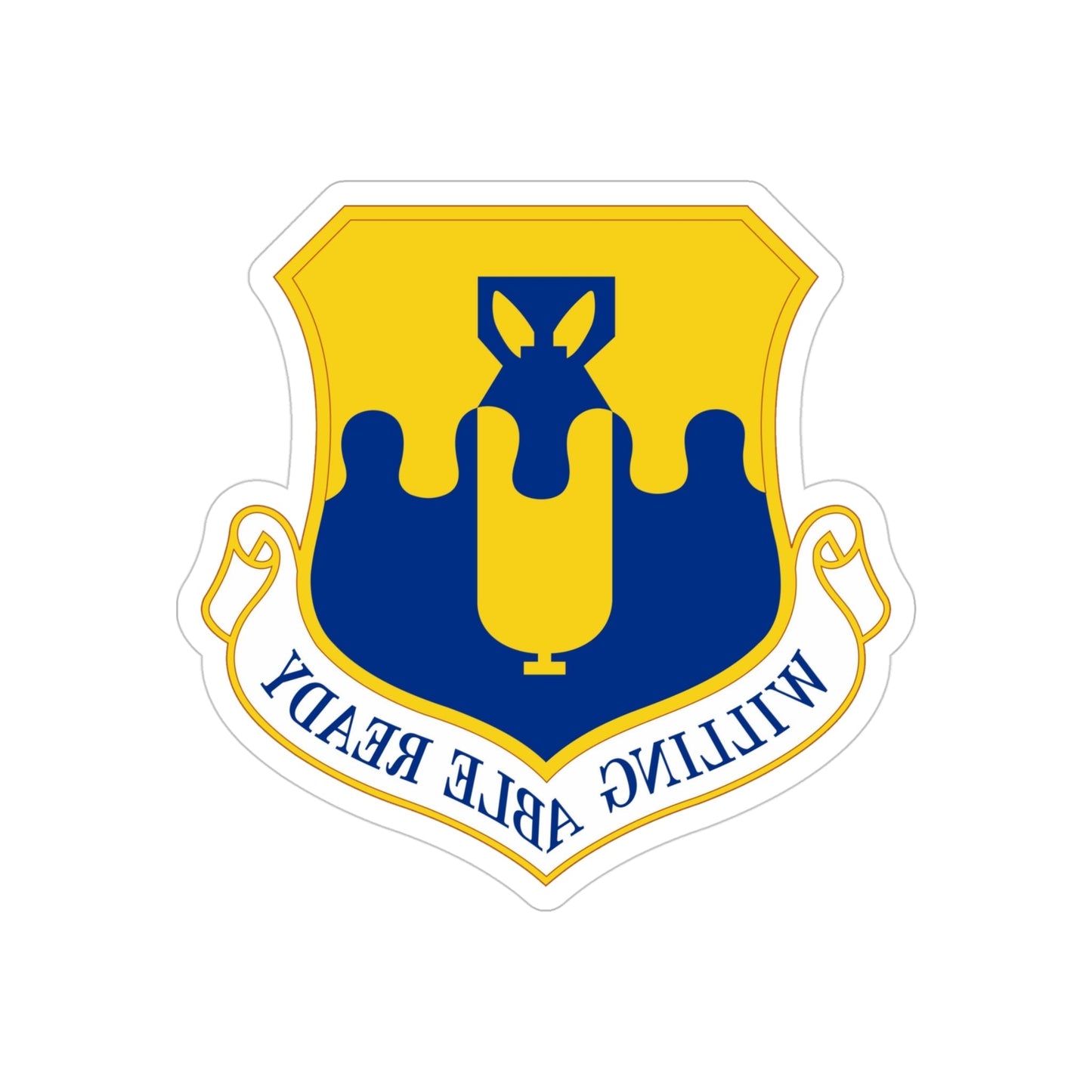 43 Air Mobility Operations Group AMC (U.S. Air Force) REVERSE PRINT Transparent STICKER-4" × 4"-The Sticker Space