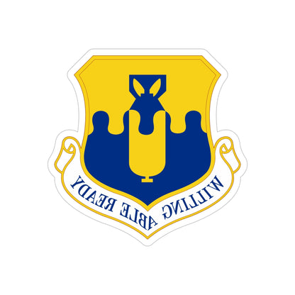 43 Air Mobility Operations Group AMC (U.S. Air Force) REVERSE PRINT Transparent STICKER-6" × 6"-The Sticker Space