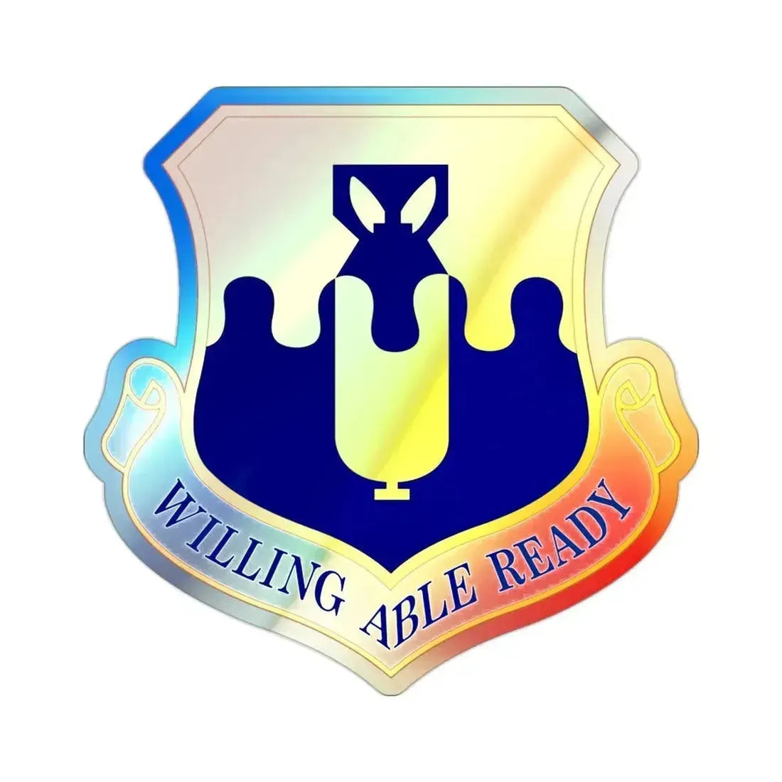 43 Air Mobility Operations Group AMC (U.S. Air Force) Holographic STICKER Die-Cut Vinyl Decal 2 Inch Holographic - The Sticker Space