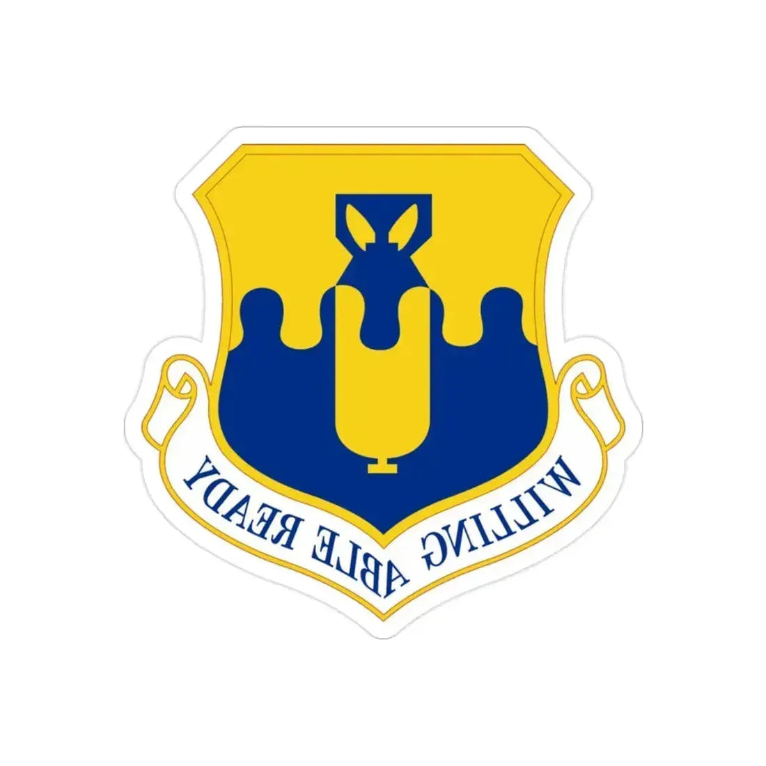 43 Air Mobility Operations Group AMC (U.S. Air Force) REVERSE PRINT Transparent Die-Cut STICKER 2 Inch Die-Cut Transparent - The Sticker Space