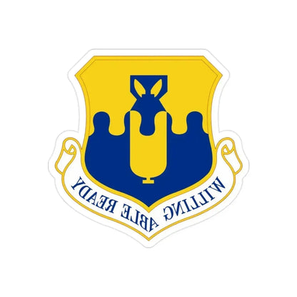 43 Air Mobility Operations Group AMC (U.S. Air Force) REVERSE PRINT Transparent Die-Cut STICKER 2 Inch Die-Cut Transparent - The Sticker Space