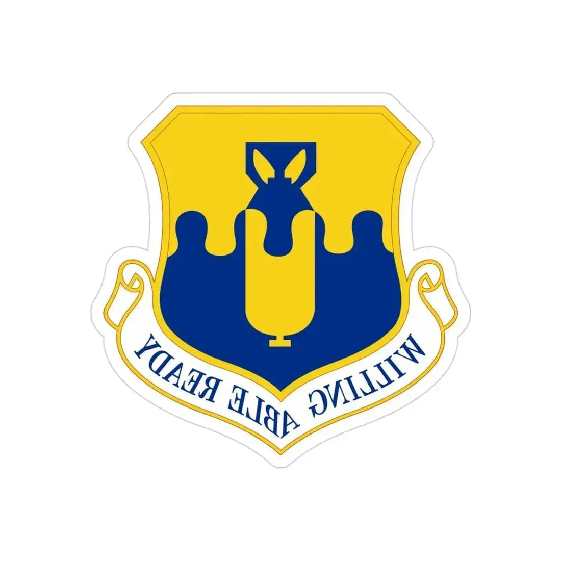 43 Air Mobility Operations Group AMC (U.S. Air Force) REVERSE PRINT Transparent Die-Cut STICKER 3 Inch Die-Cut Transparent - The Sticker Space