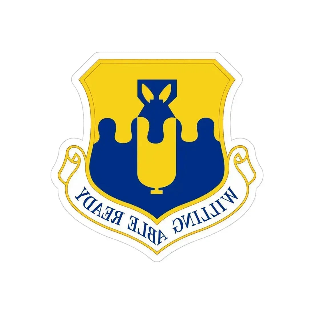 43 Air Mobility Operations Group AMC (U.S. Air Force) REVERSE PRINT Transparent Die-Cut STICKER 4 Inch Die-Cut Transparent - The Sticker Space