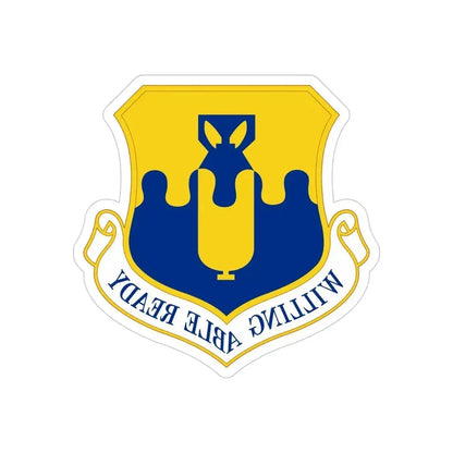 43 Air Mobility Operations Group AMC (U.S. Air Force) REVERSE PRINT Transparent Die-Cut STICKER 4 Inch Die-Cut Transparent - The Sticker Space