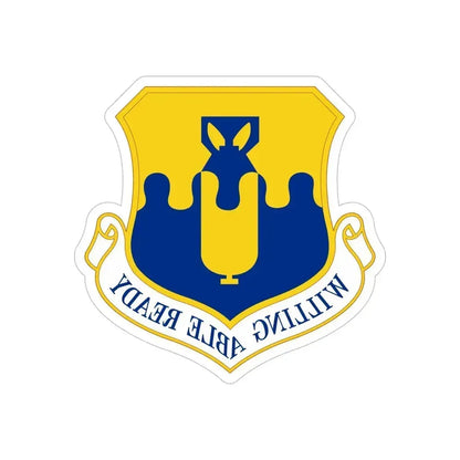 43 Air Mobility Operations Group AMC (U.S. Air Force) REVERSE PRINT Transparent Die-Cut STICKER 5 Inch Die-Cut Transparent - The Sticker Space