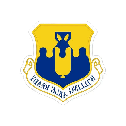 43 Air Mobility Operations Group AMC (U.S. Air Force) REVERSE PRINT Transparent Die-Cut STICKER 6 Inch Die-Cut Transparent - The Sticker Space