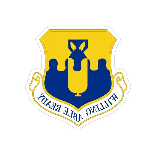 43 Air Mobility Operations Group AMC (U.S. Air Force) REVERSE PRINT Transparent Die-Cut STICKER 6 Inch Die-Cut Transparent - The Sticker Space