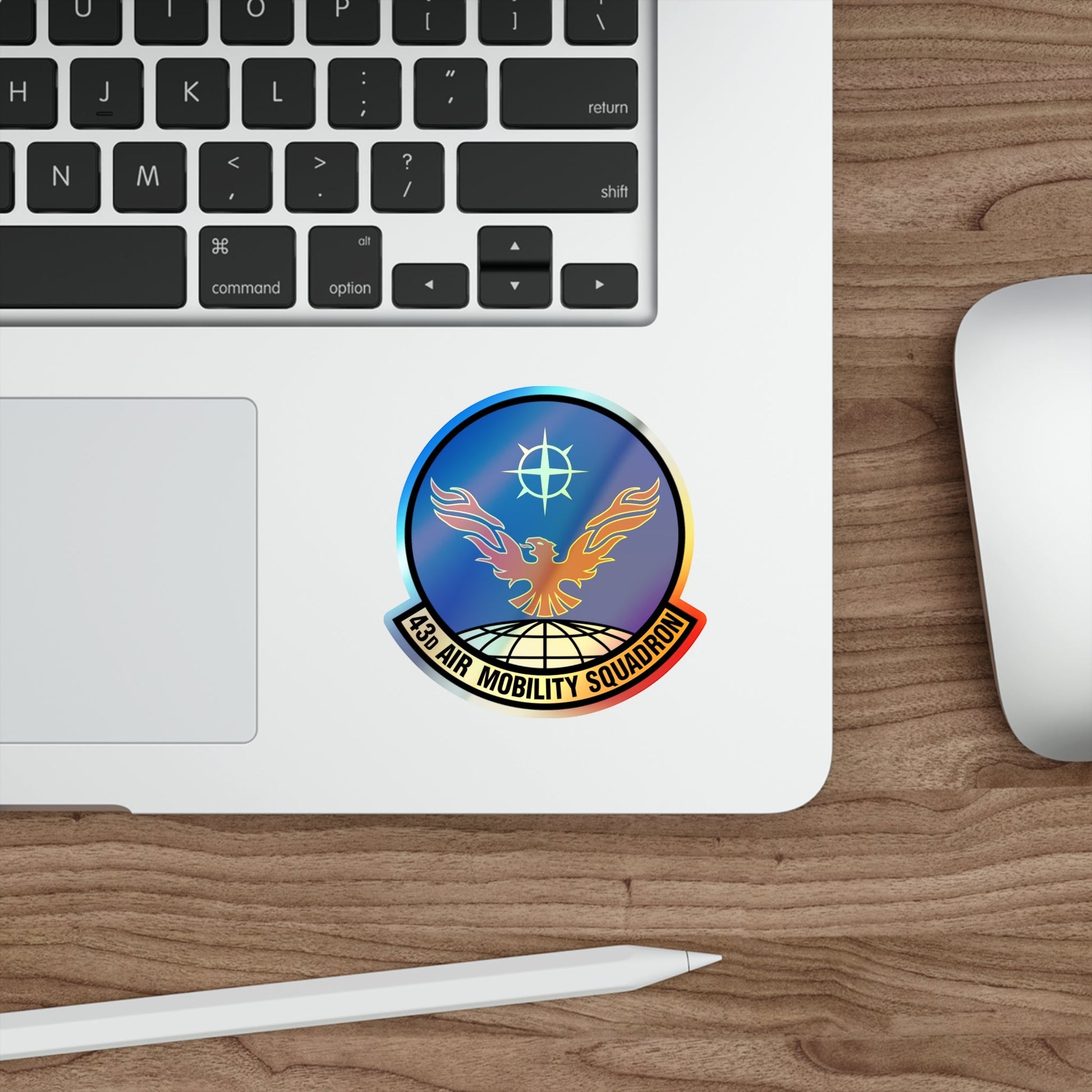 43 Air Mobility Squadron AMC (U.S. Air Force) Holographic STICKER Die-Cut Vinyl Decal-The Sticker Space