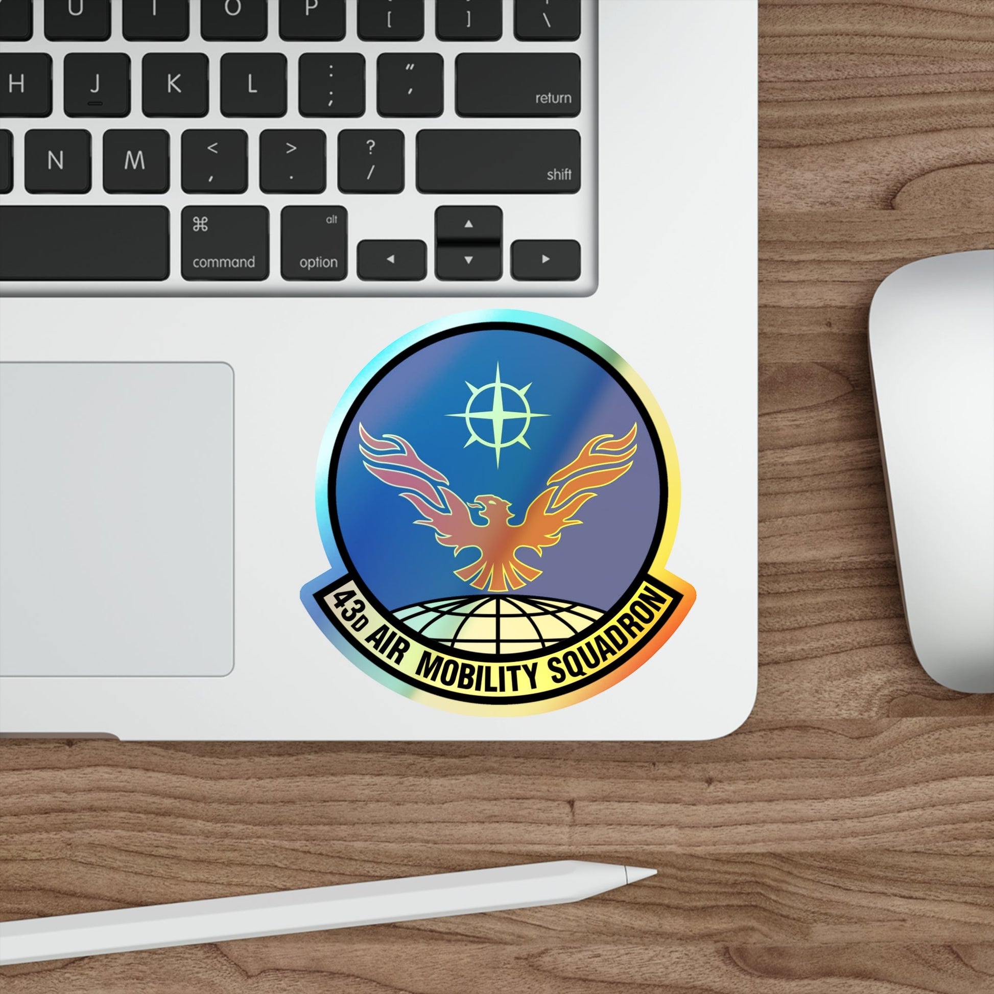 43 Air Mobility Squadron AMC (U.S. Air Force) Holographic STICKER Die-Cut Vinyl Decal-The Sticker Space