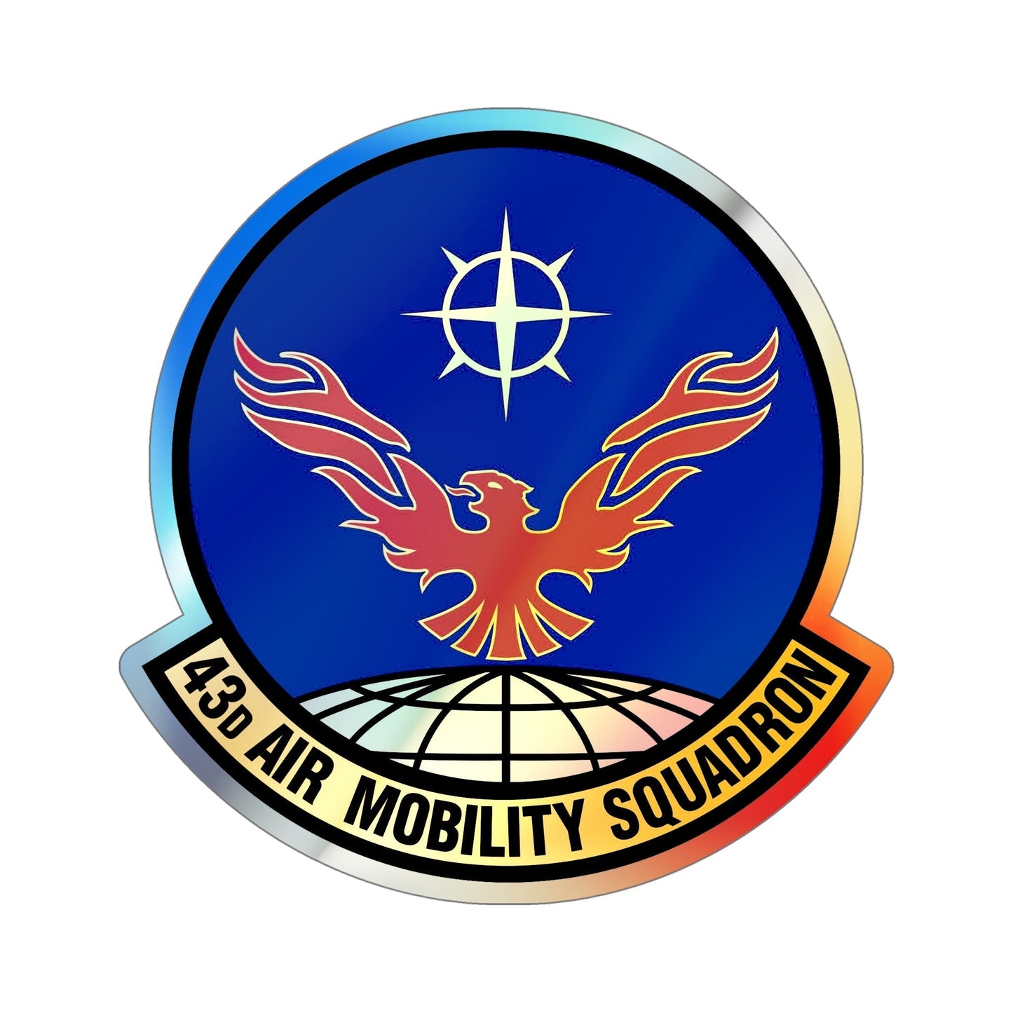 43 Air Mobility Squadron AMC (U.S. Air Force) Holographic STICKER Die-Cut Vinyl Decal-6 Inch-The Sticker Space