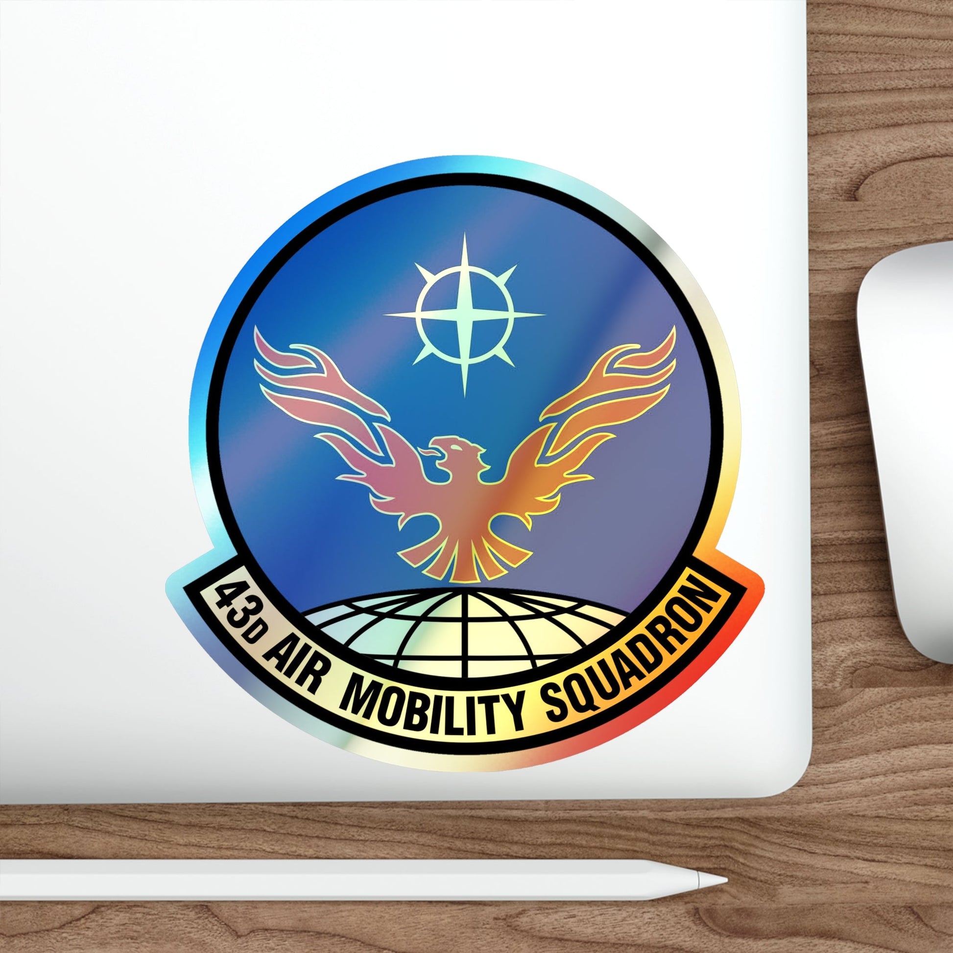 43 Air Mobility Squadron AMC (U.S. Air Force) Holographic STICKER Die-Cut Vinyl Decal-The Sticker Space