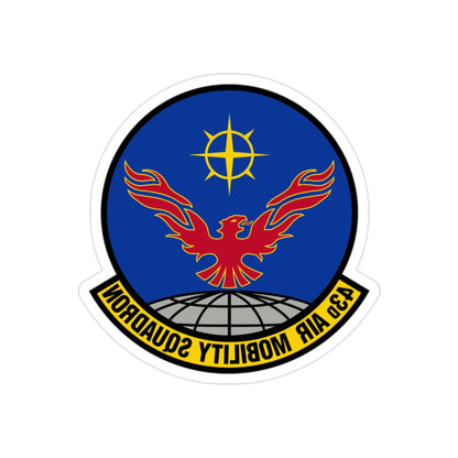 43 Air Mobility Squadron AMC (U.S. Air Force) REVERSE PRINT Transparent STICKER-2" × 2"-The Sticker Space