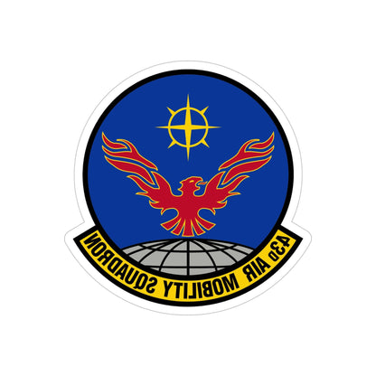 43 Air Mobility Squadron AMC (U.S. Air Force) REVERSE PRINT Transparent STICKER-5" × 5"-The Sticker Space