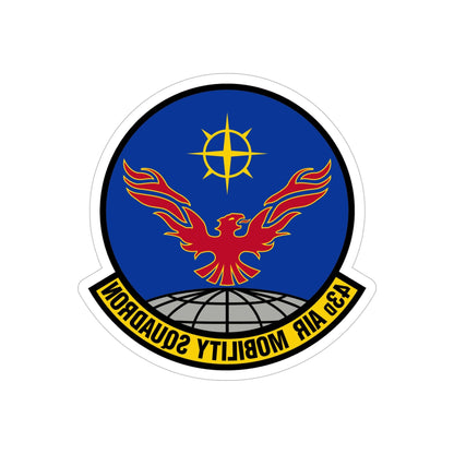 43 Air Mobility Squadron AMC (U.S. Air Force) REVERSE PRINT Transparent STICKER-6" × 6"-The Sticker Space