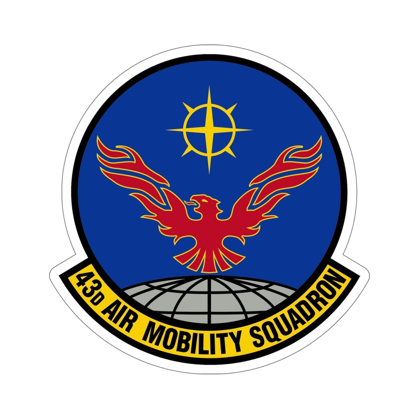 43 Air Mobility Squadron AMC (U.S. Air Force) STICKER Vinyl Die-Cut Decal-6 Inch-The Sticker Space