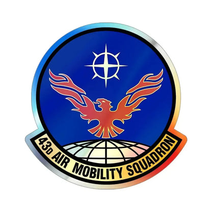 43 Air Mobility Squadron AMC (U.S. Air Force) Holographic STICKER Die-Cut Vinyl Decal 3 Inch Holographic - The Sticker Space