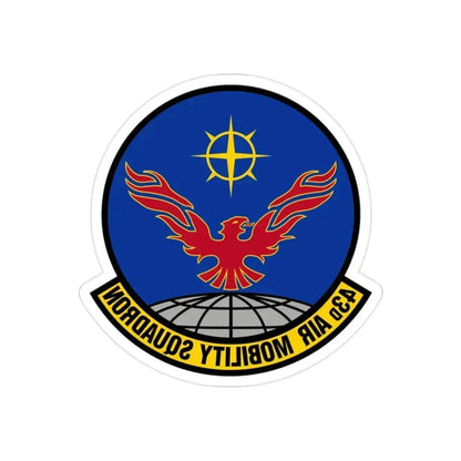 43 Air Mobility Squadron AMC (U.S. Air Force) REVERSE PRINT Transparent Die-Cut STICKER 2 Inch Die-Cut Transparent - The Sticker Space