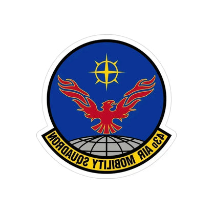43 Air Mobility Squadron AMC (U.S. Air Force) REVERSE PRINT Transparent Die-Cut STICKER 3 Inch Die-Cut Transparent - The Sticker Space