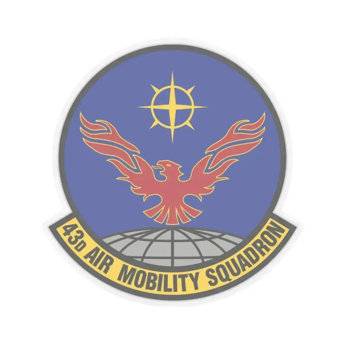 43 Air Mobility Squadron AMC (U.S. Air Force) STICKER Vinyl Kiss-Cut Decal 3 Inch Transparent - The Sticker Space