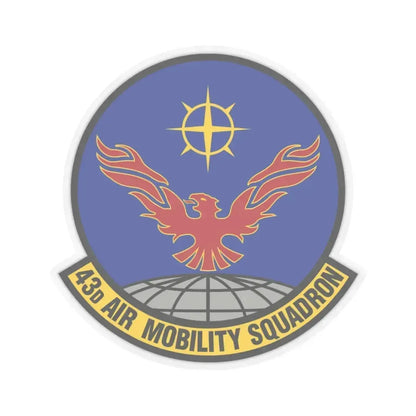 43 Air Mobility Squadron AMC (U.S. Air Force) STICKER Vinyl Kiss-Cut Decal 3 Inch Transparent - The Sticker Space