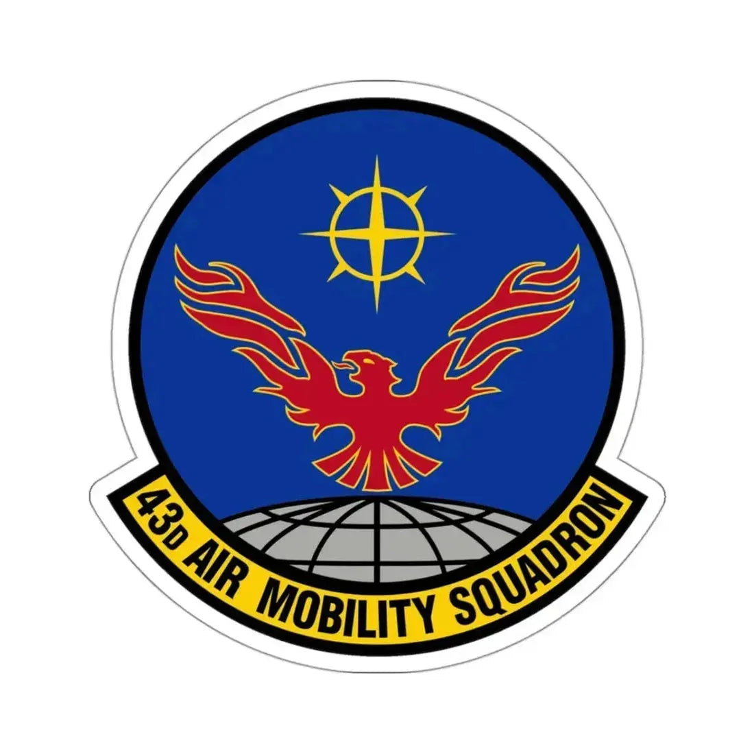 43 Air Mobility Squadron AMC (U.S. Air Force) STICKER Vinyl Kiss-Cut Decal 3 Inch White - The Sticker Space